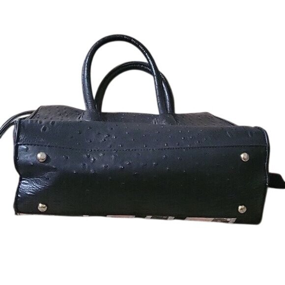 Black & Multicolor Textured Faux Leather Crossbody & Satchel Set With Zipper & M - Picture 6 of 9